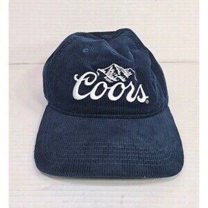 Coors Banquet Blue Corduroy Snapback Hat Embroidered Logo Beer Brewing Cap